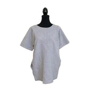 Banana Republic Top Shirt Pullover Tunic Women Large Gray Grey File Knit Pocket